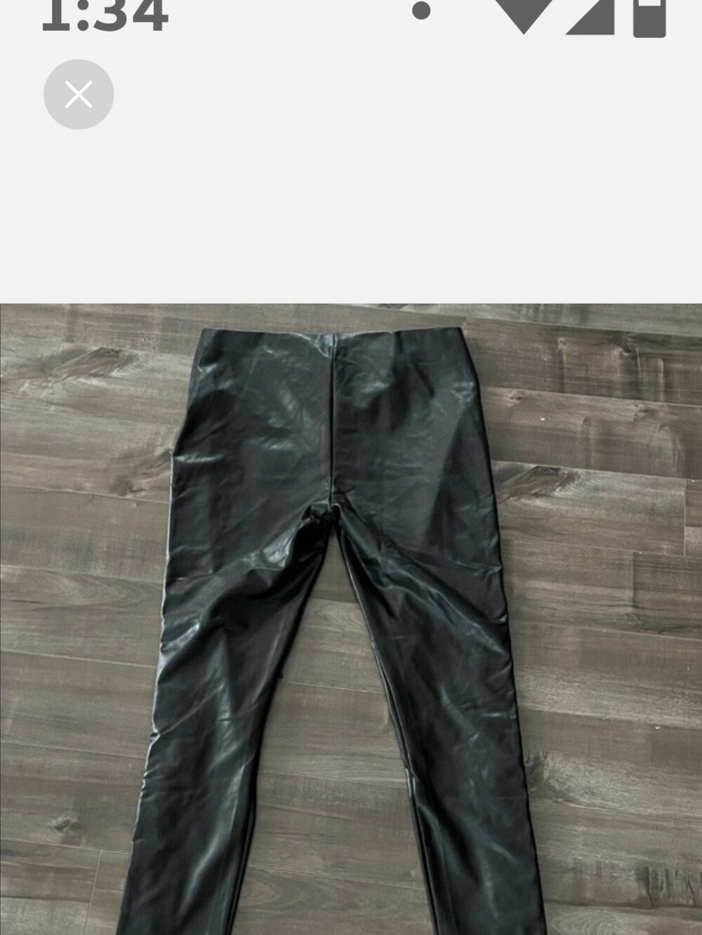 JustFab Black Faux Leather Lace-Up Leggings Size XL